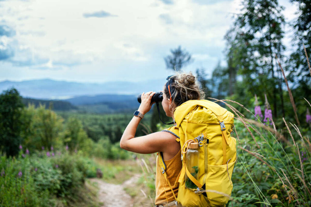 Outdoorsy women hiking breckenridge