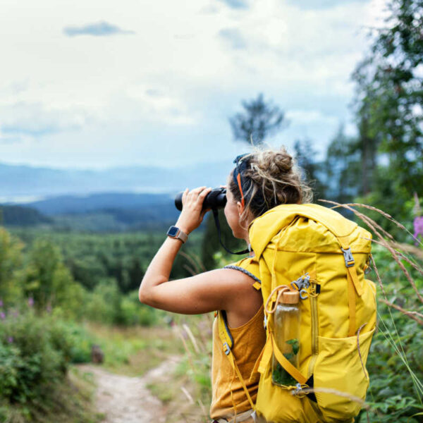 Outdoorsy women hiking breckenridge